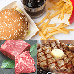 肉類や脂肪分の多い食べ物